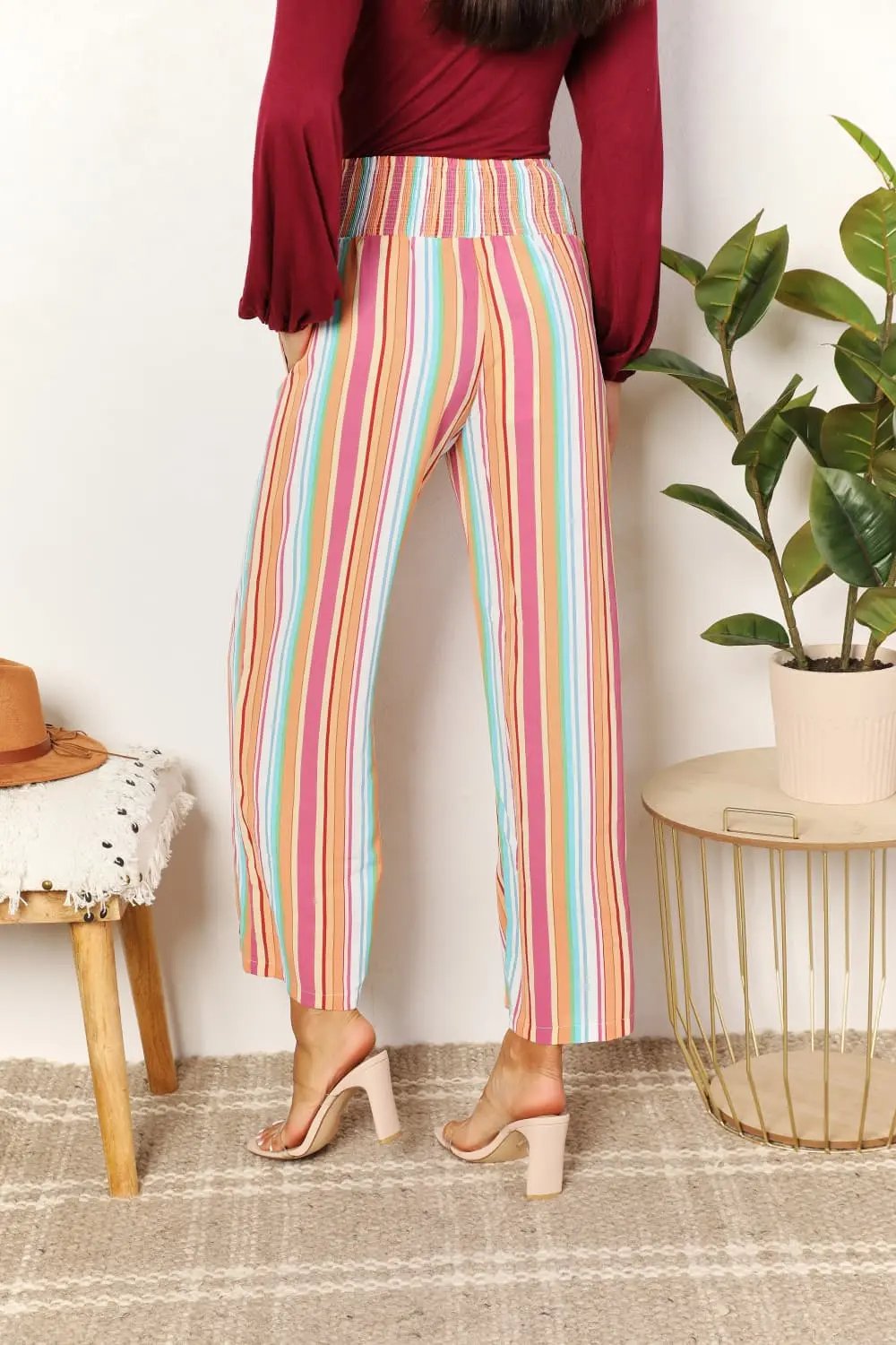 Double Take: Striped Smocked Pants - Love Salve